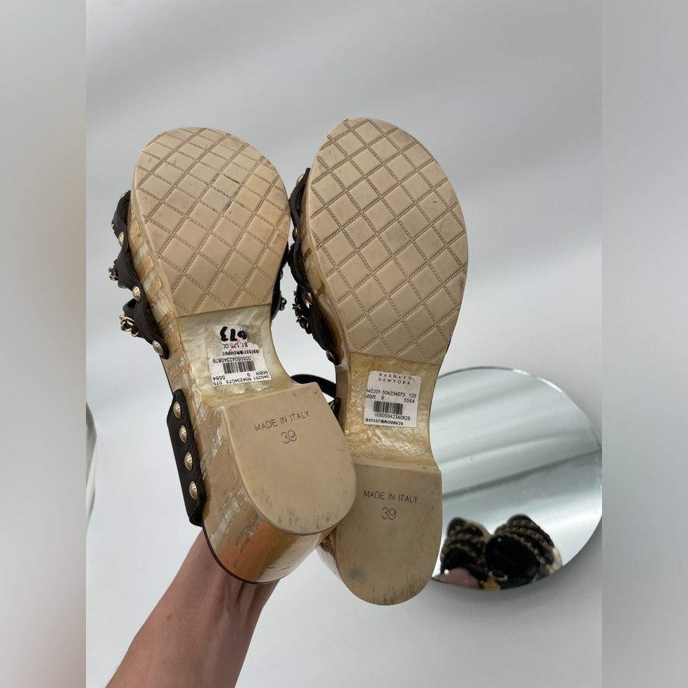 CHANEL chain platform sandals size 39 8 8.5 9 - Picture 12 of 13